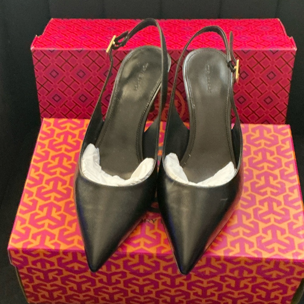 Tory Burch Elegant Black Slingback Heels